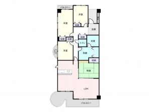 和泉市伏屋町、マンションの間取り画像です