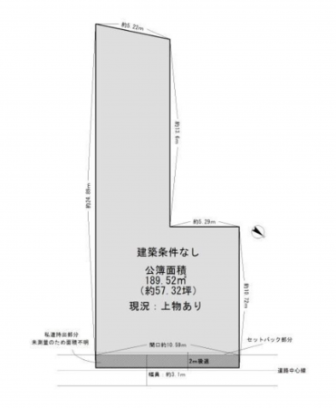 岸和田市土生町、土地の間取り画像です