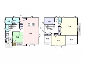 岸和田市岡山町、中古一戸建ての間取り画像です