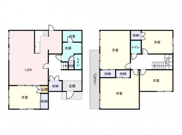 和泉市のぞみ野、中古一戸建ての間取り画像です