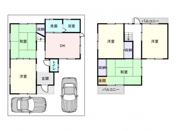 和泉市小田町、中古一戸建ての間取り画像です
