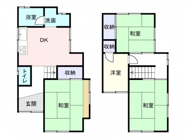和泉市和気町、中古一戸建ての間取り画像です