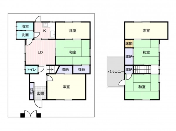 岸和田市神須屋町、中古一戸建ての間取り画像です