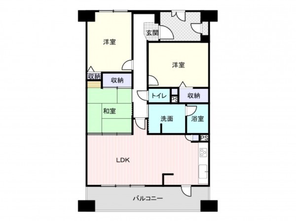 岸和田市小松里町、マンションの間取り画像です