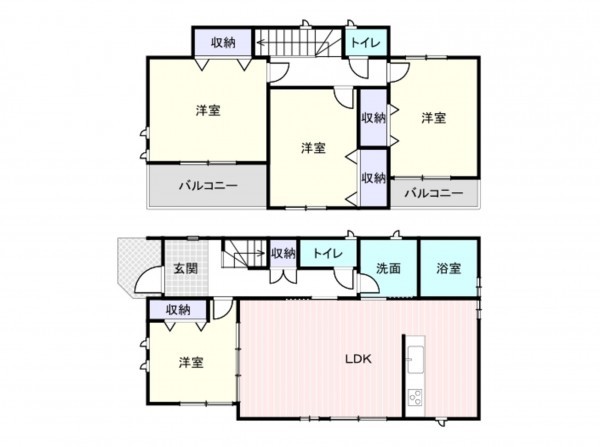 岸和田市春木大小路町、新築一戸建ての間取り画像です