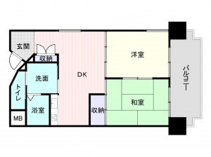 和泉市和気町、マンションの間取り画像です