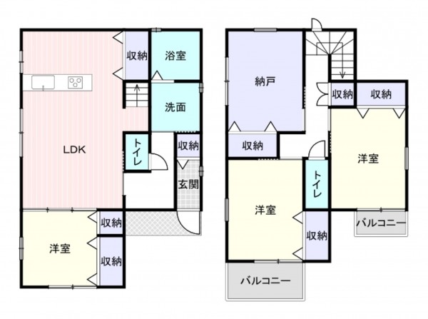 岸和田市尾生町、中古一戸建ての間取り画像です