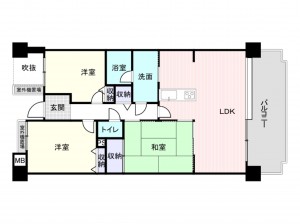 和泉市小田町、マンションの間取り画像です