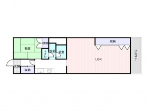 岸和田市大町、マンションの間取り画像です