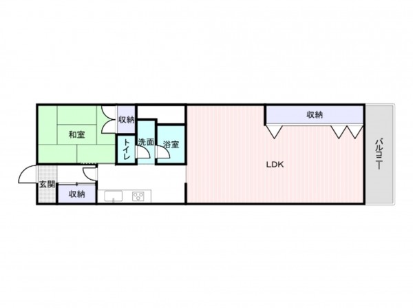 岸和田市大町、マンションの間取り画像です