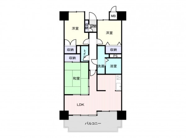 和泉市和気町、マンションの間取り画像です