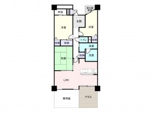 和泉市小田町、マンションの間取り画像です