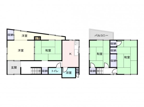 岸和田市吉井町、中古一戸建ての間取り画像です