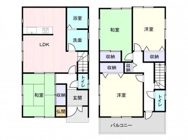 和泉市葛の葉町、中古一戸建ての間取り画像です