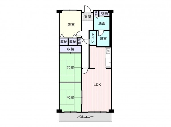 岸和田市下野町、マンションの間取り画像です