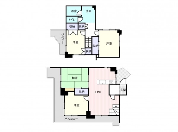 和泉市光明台、マンションの間取り画像です