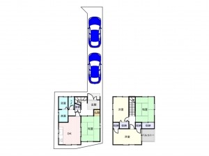 岸和田市南町、中古一戸建ての間取り画像です
