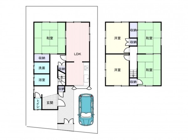 和泉市今福町、中古一戸建ての間取り画像です