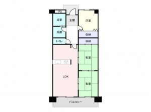和泉市鶴山台、マンションの間取り画像です