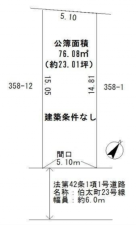 和泉市伯太町、土地の間取り画像です