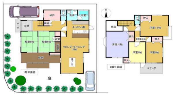 岸和田市東ケ丘町、中古一戸建ての間取り画像です