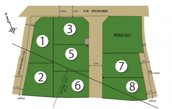岸和田市南町、土地の間取り画像です