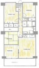 岸和田市下野町、マンションの間取り画像です
