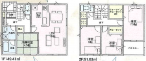 和泉市寺田町、新築一戸建ての間取り画像です