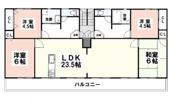 和泉市阪本町、マンションの間取り画像です