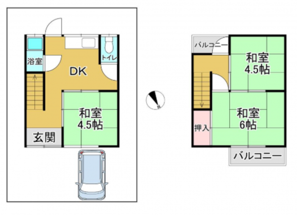 和泉市富秋町、中古一戸建ての間取り画像です