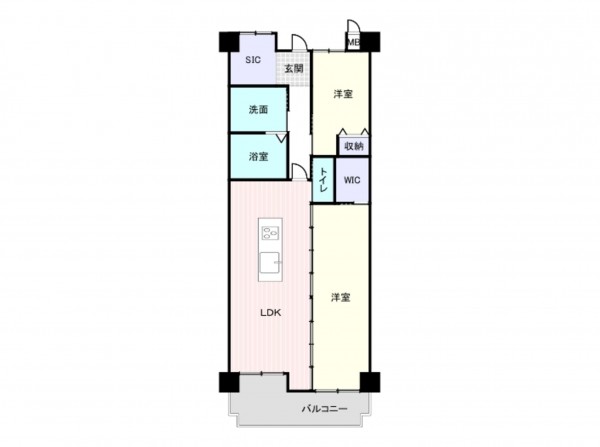 和泉市和気町、マンションの間取り画像です