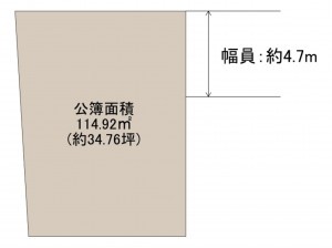岸和田市中井町、土地の間取り画像です