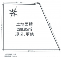 岸和田市東ケ丘町、土地の間取り画像です