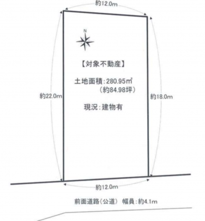 岸和田市上松町、土地の間取り画像です
