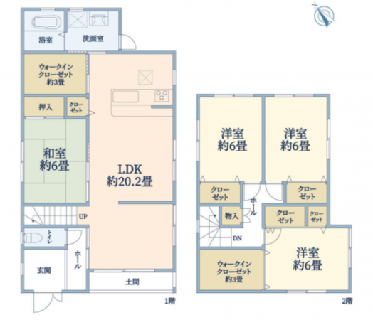 岸和田市大町、中古一戸建ての間取り画像です