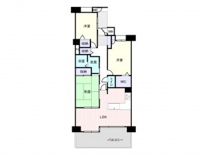 和泉市室堂町、マンションの間取り画像です