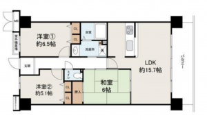 和泉市府中町、マンションの間取り画像です