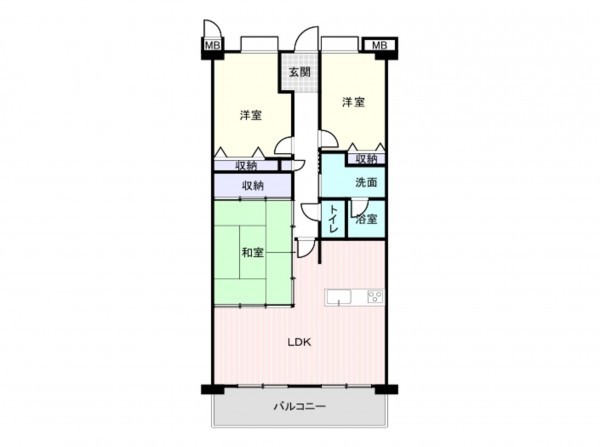 和泉市伏屋町、マンションの間取り画像です