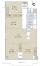 和泉市伏屋町、マンションの間取り画像です