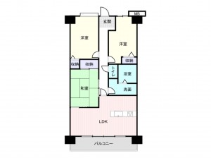 和泉市府中町、マンションの間取り画像です