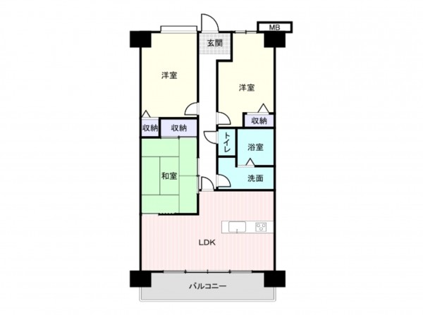 和泉市府中町、マンションの間取り画像です