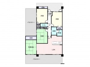 和泉市室堂町、マンションの間取り画像です