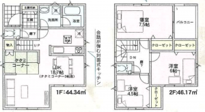 和泉市寺田町、新築一戸建ての間取り画像です