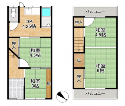 和泉市富秋町、中古一戸建ての間取り画像です