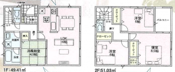 和泉市寺田町、新築一戸建ての間取り画像です