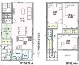 和泉市寺田町、新築一戸建ての間取り画像です