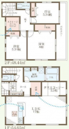 和泉市伏屋町、新築一戸建ての間取り画像です