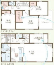 和泉市伏屋町、新築一戸建ての間取り画像です