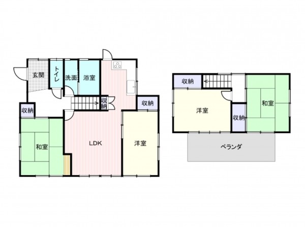 和泉市緑ケ丘、中古一戸建ての間取り画像です