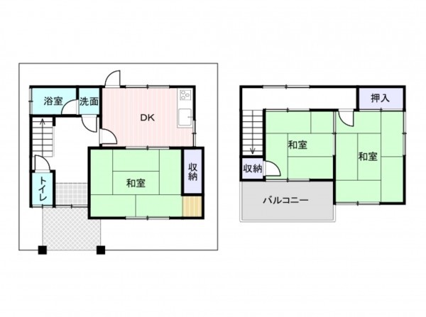 岸和田市春木本町、中古一戸建ての間取り画像です